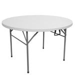 ZUN 48inch Round Folding Table Outdoor Folding Utility Table White 06964740