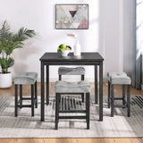 ZUN Dining Table, Bar Table and Chairs Set, 5 Piece Dining Table Set, Industrial Breakfast Table Set, W1781110584