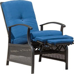 ZUN Patio Recliner Chair with Cushions,Outdoor Adjustable Lounge Chair,Reclining Patio Chairs with W1859113297