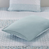 ZUN 4 Piece Seersucker Quilt Set with Throw Pillow B035129016