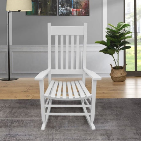 ZUN wooden porch rocker chair WHITE W49520603