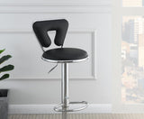 ZUN Adjustable Bar stool Gas lift Chair Black Faux Leather Chrome Base metal frame Modern Stylish Set of B01149819