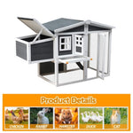 ZUN Wooden Chicken Coop,Waterproof Outdoor Large Chicken House for 4 Chickens, with a Removable W1625137505