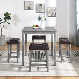 ZUN Dining Table, Bar Table and Chairs Set, 5 Piece Dining Table Set, Industrial Breakfast Table Set, W1781110637