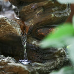 ZUN 9x5x14" Indoor Brown Wood-Look Water Fountain, 4-Tier Polyresin Cascading Wood Tabletop Fountain W2078124474