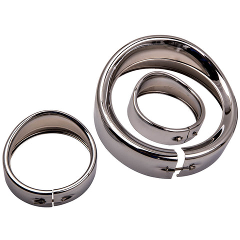 ZUN 7 inch Visor Style Headlamp Trim Ring & 4.5 inch Trim Ring For Street Glide 24451687