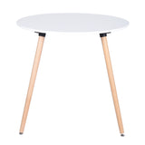 ZUN Round Dining Table with Beech Wood Legs, Modern Wooden Kitchen Table for Dining Room Kitchen W1314P149825