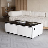 ZUN Modern Smart Coffee Table with Built-in Fridge, Bluetooth Speaker, Wireless Charging Module, Touch W1172141167