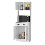 ZUN Palmer 2-Door Cabinet Microwave Kitchen Pantry in White B062111740