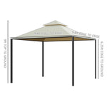 ZUN Outsunny 10' x 10' Steel Outdoor Patio Gazebo with Polyester Privacy Curtains, Two-Tier Roof for W2225142902