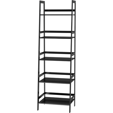 ZUN WTZ Bookshelf, Ladder Shelf, 5 Tier Bamboo Bookcase, Modern Open Book Case for Bedroom, Living Room, 67632796