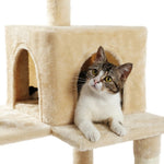 ZUN Luxury Cat Tree Cat Tower with Sisal Scratching Post, Cozy Condo, Top Perch, Hammock and Dangling 35162292