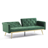 ZUN Convertible Futon Sofa Bed, Modern Reclining Futon Loveseat Couch with 2 Pillowa Sleeper Sofa for W2272141145