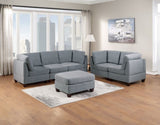ZUN Living Room Furniture Armless Chair Grey Linen Like Fabric 1pc Cushion Armless Chair Wooden Legs B011104191