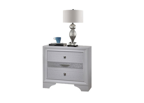 ZUN Matrix Traditional 2 Drawer Nightstand made with Wood in White 808857902306
