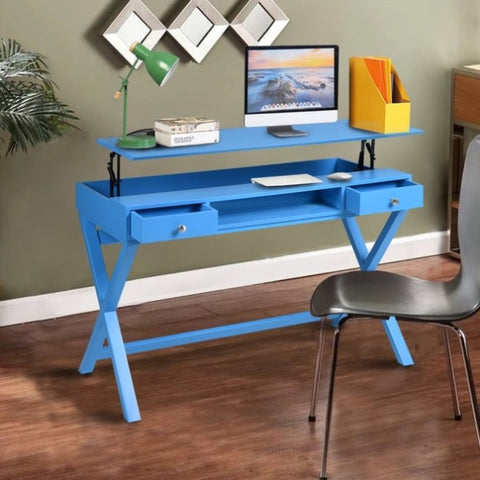 ZUN Lift Desk with 2 Drawer Storage, Computer Desk with Lift Table Top, Adjustable Height Table for Home W131456969