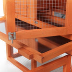 ZUN Large Wooden Rabbit Hutch Indoor and Outdoor Bunny Cage with a Removable Tray and a Waterproof Roof, W2181P146769