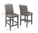 ZUN Traditional Modern 2pc Set Counter Height Dining Side Chairs Upholstered PU Fabric Zinc Gunmetal B011135285