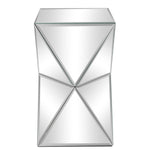 ZUN Density Board With Mirrored Irregular Nightstand Silver 00120319