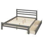 ZUN Wood platform bed with two drawers, full WF192969AAE