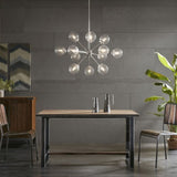 ZUN Paige 12-Light Chandelier with Oversized Globe Bulbs B03596549