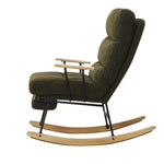 ZUN Modern Teddy Gliding Rocking Chair with High Back, Retractable Footrest, and Adjustable Back Angle W2012137614