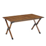 ZUN 1-piece Folding Outdoor Table,Lightweight Aluminum Roll-up Rectangular Table for indoor, Outdoor W24183624
