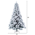 ZUN 6ft Flocking Tied Light 1202 Branches Christmas Tree 64599649