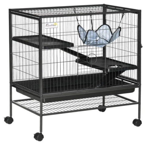 ZUN 3-Tier Small Animal Cage, Ferret Cage Large Chinchilla Cage W2225140472