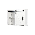 ZUN Bathroom Wall Cabinet with 2 Adjustable Shelves Wooden Storage Cabinet with a Barn Door 46255081