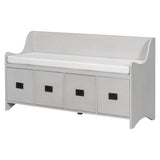 ZUN TREXM Movable Cushion Storage Bench with Drawers and Backrest for Entryway and Living Room WF287471AAE