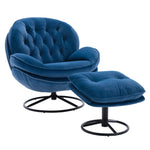 ZUN Accent chair TV Chair Living room Chair with Ottoman-Blue W67632623