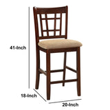 ZUN Set of 2 Chairs Dining Room Furniture Brown Solid wood Counter Height Chairs Upholstered Cushioned HS00F1205-ID-AHD