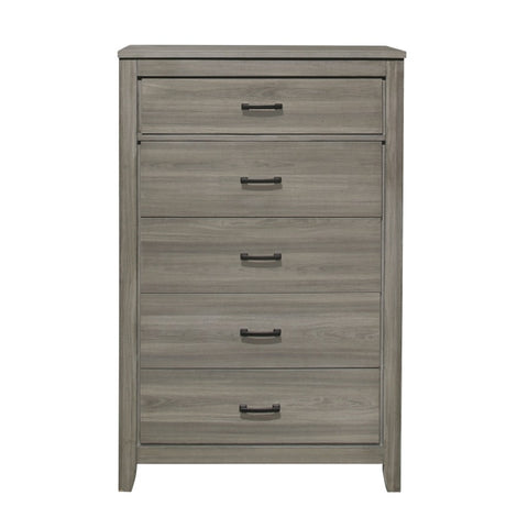 ZUN Dark Gray Finish Transitional Look 1pc Chest of 5 Drawers Industrial Rustic Modern Style Bedroom B011101878