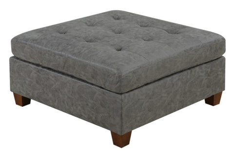 ZUN Living Room Furniture Tufted Cocktail Antique Grey Breathable Leatherette 1pc Cushion B011127813