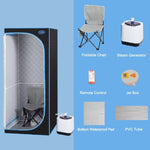 ZUN Full Size Portable Black Steam Sauna tent–Personal Home Spa, with Steam Generator, Remote Control, W782109879