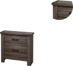 ZUN Natural Finish Striking Wooden Nightstand Bedside Table 2x Drawers Storage bedroom Furniture HSESF00F5476