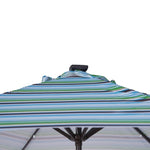 ZUN Outdoor Patio 8.7-Feet Market Table Umbrella with Push Button Tilt and Crank, Blue Stripes With 24 W41933612