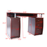 ZUN 15mm MDF Portable 1pc Door with 3pcs Drawers Computer Desk Coffee 71371855