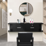 ZUN Barber Wall Mount Locking Styling Hair Station Appliance Holder Salon Spa Equipment Black 54092257