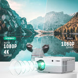 ZUN VIZONY Mini Projector with 5G WiFi and Bluetooth, 20000L 600ANSI Full HD Native 1080P Projector, 16365937