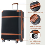 ZUN Hardshell Luggage Sets 3 Piece double spinner 8 wheels Suitcase with TSA Lock Lightweight PP310367AAB
