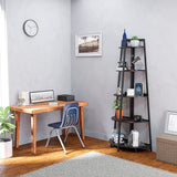 ZUN WTZ Corner Shelf 70 Inch Tall 5- Tier Industrial Corner Bookcase Corner Ladder Shelf Small 24351426