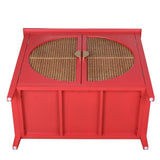 ZUN 2 door cabinet with semicircular elements,natural rattan weaving,suitable for multiple scenes such W688105112