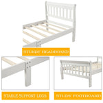 ZUN Wood Platform Bed Twin Bed Frame Panel Bed Mattress Foundation Sleigh Bed with WF192434AAK