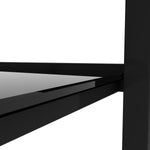 ZUN Black Glass Coffee Table, Clear Coffee Table,Modern Side Center Tables for Living Room, Living Room W24165929