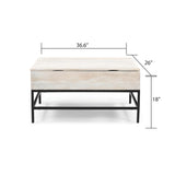 ZUN T1105-01 White Lift Top Coffee Table B009140755