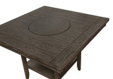 ZUN 1pc Contemporary Transitional Counter Height Dining Table with 20-Inch Lazy Susan Gray Finishen B011P160137