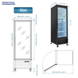 ZUN ORIKOOL Glass Door Merchandiser Refrigerator 19.2 Cu.ft Swing Door Commercial Display Refrigerators W2095136066