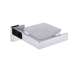 ZUN Bright Polishing Soap Dish Rust-Proof 304 Stainless Steel Square Soap Holder with Removable Dish 80906242